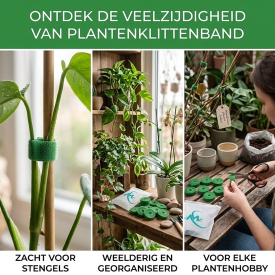 24ME® - 10M Plant Klittenband - Bindmaterialen - Incl. Bewaar Etui - Binnen- en Buiten Gebruik - Binddraad voor Planten