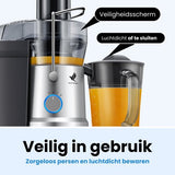 NovaWare Sapcentrifuge – Juicer voor Groenten en Fruit – Grote Vulopening & Pulpcontainer – 1200W – 1.25L - 3 Snelheden