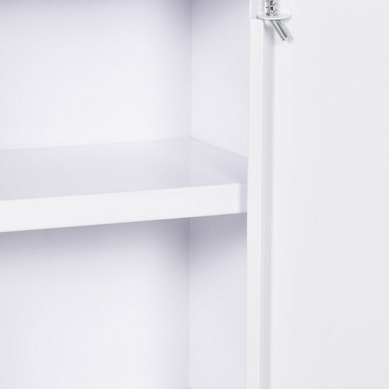 4goodz Medicijnkastje EHBO-kastje met slot RVS 15x40x53 cm - Wit