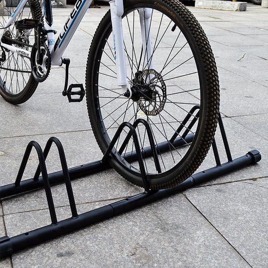 4toolz stabiel stalen fietsenrek voor drie fietsen - Zwart