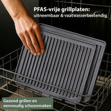 Chefino Forza Digitale Contactgrill - XL - 2000W - PFAS-vrij, uitneembare platen & 5 kookstanden - Groot Formaat - Tosti ijzer - Panini maken - Grill Apparaat - 180 graden uitklapbaar - Tosti Apparaat