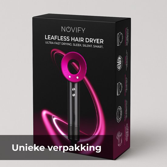 NOVIFY® Fohn - Fohnborstel - Haardroger met 5 opzetstukken - Fohn met Diffuser - 1600W - V2