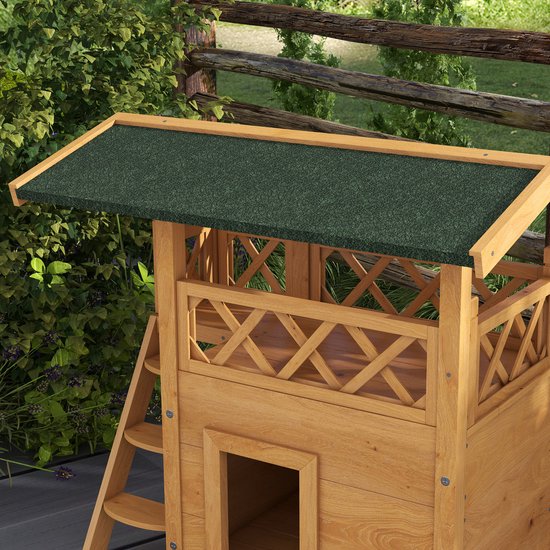 4goodz kattenhuis 2 laags 77x50x73cm - Bruin