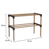 Fixwood Schoenenrek 2 Lagen – Zwart - Compact Houten Schoenenkast – Ruimtebesparend Schoenenrek voor 6+ Paar – Duurzaam & Modern Design – 51 x 23 x 39 cm