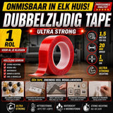 24ME® Pakket met 10 Rollen Dubbelzijdig Montagetape - Totaal 15 meter - Sterke Hechting - Transparant - Ultra Strong
