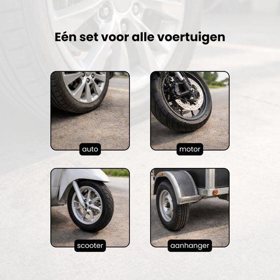Bandenreparatieset Auto & Motor – Tubeless Banden Reparatie Kit – Complete Set met Pluggen, Gereedschap & Opbergtas – Noodreparatie Autoband