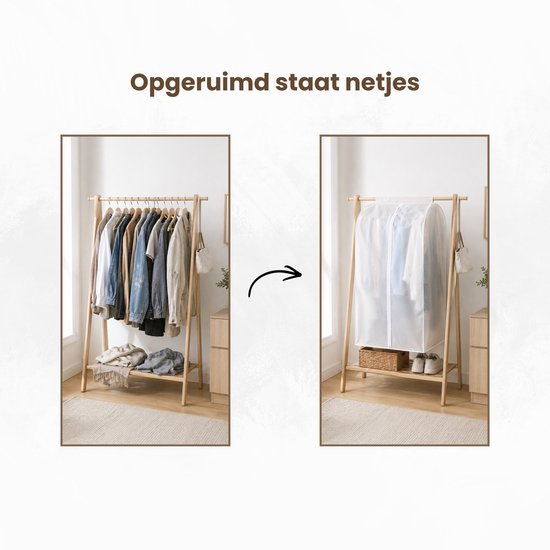 Kledinghoes XXL - Wit - 90 cm x 50 cm x 60 cm - Kledinghoezen - Kleding Beschermhoes - Kledingtas