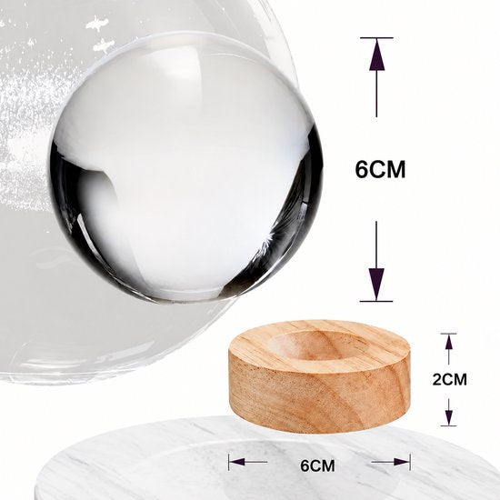 DMG Supply 3D Kristallen Bol Lamp - USB Oplaadbaar - LED Lamp - Nachtlamp - Tafellamp - Bureaulamp