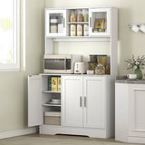 Keukenkast Scandinavisch Design met Glazen Deuren - Wit