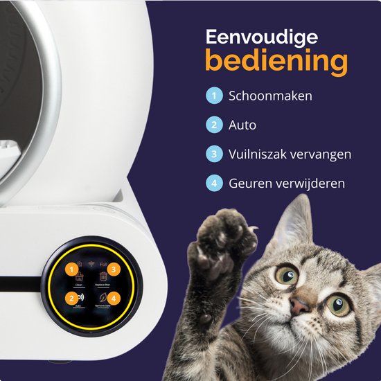 Viervoeter - Automatische Kattenbak - Zelfreinigend - incl Matje en 3 rollen Opvangzakjes