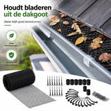 Dakgootbescherming – Bladvanger Dakgoot – Dakgootgaas – Inclusief Bevestigingsclips – Op Maat Knipbaar – Zwart