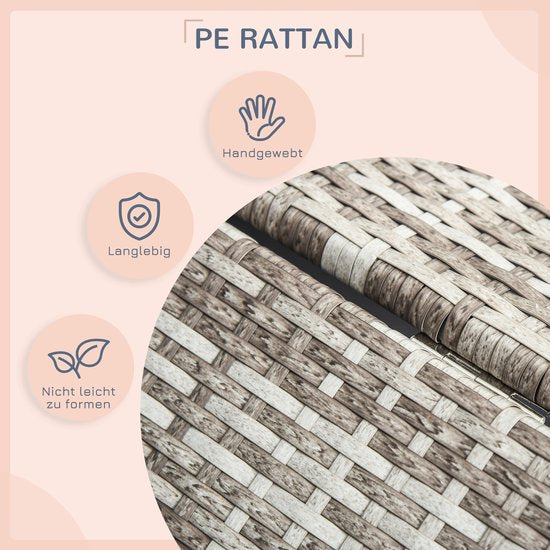 4goodz Rattan Hondenbed in huis vorm met Kussen 69x98x70 cm