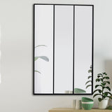 4goodz Wandspiegel Raam-Drieluik van Metaal – 75 × 115 cm – Zwart