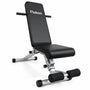 Verstelbare Fitnessbank – Trainingsbank voor Thuis – Incline & Flat Bench – Halterbank met Beenrollen – Opvouwbare Workout Bank – Zwart-Zilver