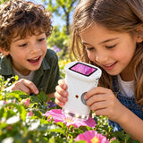 Digitale Microscoop voor Kinderen – Handmicroscoop met Kleurenscherm – Foto & Video – LED-Verlichting – Oplaadbaar via USB-C – Compact & Draagbaar – Wit