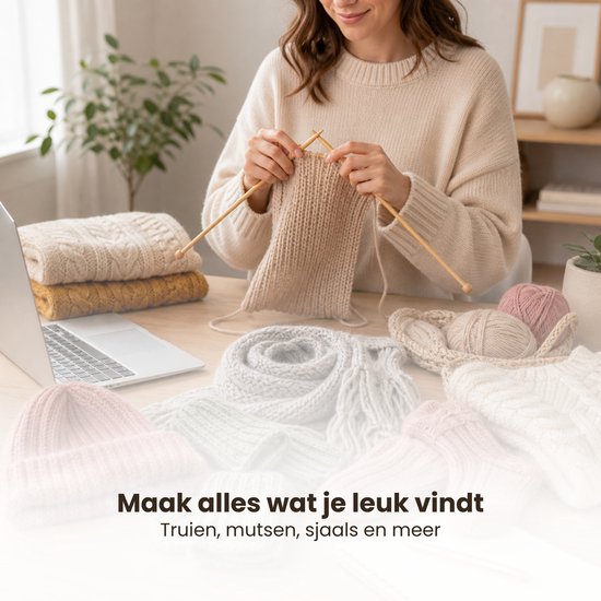 Breinaalden Set Bamboe 36 Stuks - 18 Verschillende Maten - 35 cm Lang - 2 tot 10 mm Dikte - Ergonomische Breinaald - Kwalitatief Hoogwaardig Bamboe