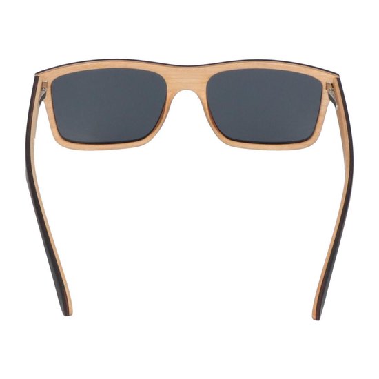 5one® 2-tone - Ebony - Maple-wood Houten zonnebril met Grijze lens