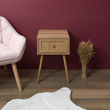 4goodz Nachtkastje Bali Bohemian met lade 39x39x55 cm - Bruin
