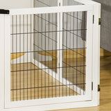 Veiligheidshek voor Huisdieren - Opvouwbaar - 432 x 36 x 70 cm - Dennenhout - Wit