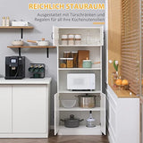 Keukenkast Voorraadkast Hoog met 2 open planken 40x70x170 cm - Wit