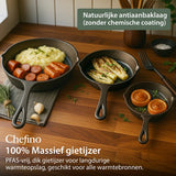 Gietijzeren Pannenset - Skillet Set - Pannenset - Gietijzeren voor Oven en - en