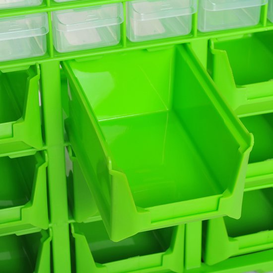 Assortimentsdoos 39 sorteerbox schuifladen voor kleine onderdelen - Groen