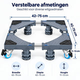 Verstelbare Wasmachine Onderzetter met Wielen – 42 tot 75 cm – Verrijdbare Wasmachine Verhoger – Met Rem, Stelpoten & Anti-Slip – Voor Wasmachine, Droger en Koelkast