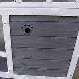 4goodz Kattenhuis Winterbestendig 75 x 75 x 137 cm - Grijs