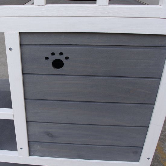 4goodz Kattenhuis Winterbestendig 75 x 75 x 137 cm - Grijs