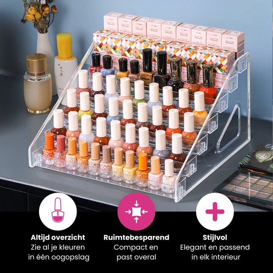Nagellak Organizer - Make Up Organizer - Opbergen Display Rek - Organizer Bakjes - Make Up Koffer - Transparant - NovaWare