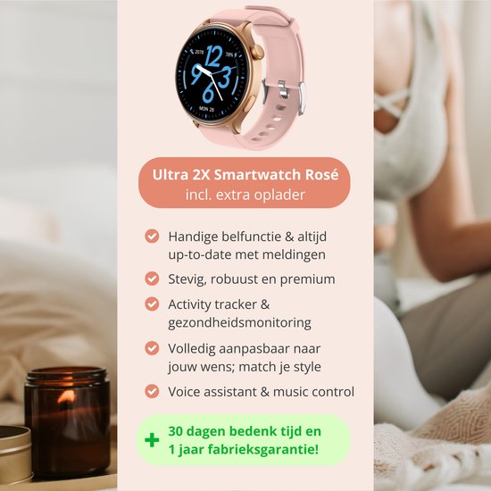 Nexvex® Ultra 2X Smartwatch - Sporthorloge met Belfunctie - Bloeddrukmeter - Stappenteller - Hartslagmeter - Bluetooth Activity Tracker - Android, iOS - 1.46 Inch