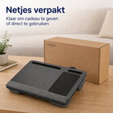 Laptoptafel voor op Schoot – Laptopkussen – Laptopbureau – Laptopstandaard – Met Muismat – Tablet- en Telefoonsleuf – Geschikt voor 14 t-m 17 Inch Laptops – Grijs