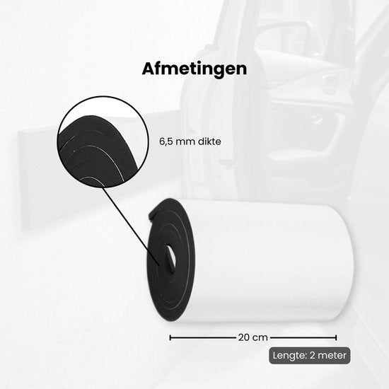 Stootstrip Muurbeschermer Garage - 200x20cm - Zelfklevend Autodeur Beschermer - Stootrand Foam - Autodeur Beschermer - Garage Stootrand