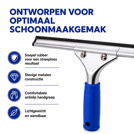 Glazenwasser set - 3-delig - Raamtrekker - Inwasser - Mircrovezeldoek - Ramenwas set - Raamwisser