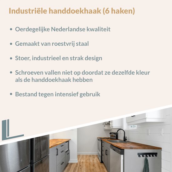 Marcellis - Industriële handdoekhaak - ophanghaak - haken - staal - incl. bevestigingsmateriaal
