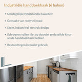 Marcellis - Industriële handdoekhaak - ophanghaak - haken - staal - incl. bevestigingsmateriaal