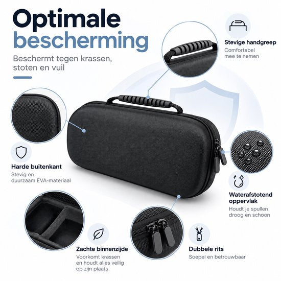 Beschermhoes Geschikt voor PS5 - PlayStation 5 – Hardcase Opbergtas – EVA Beschermcase met Accessoirevak – Draagtas voor Console & Kabels – Zwart