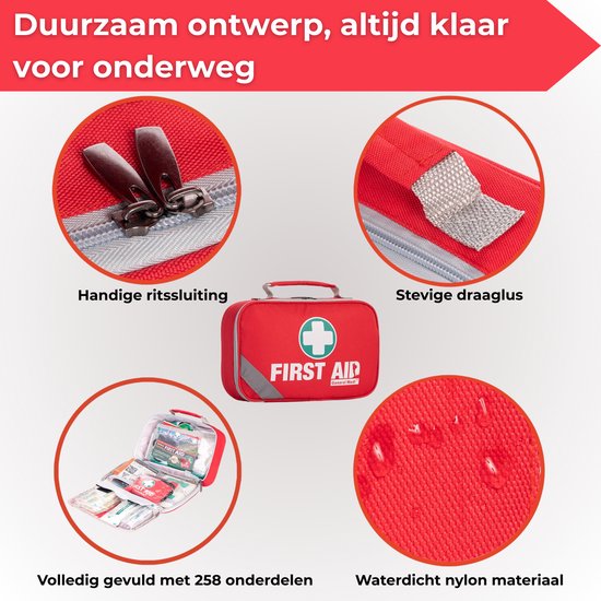 EHBO Kit - Noodpakket - EHBO voor Auto, Thuis, en - Kit met en - en