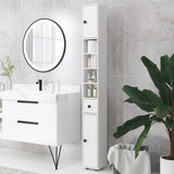 Badkamerkast Smal - 4 planken - lade en 2 draaideuren - Wit