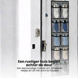 Schoenenkast Hangend - Schoenenzak 12 vakken - Opbergen van Schoenen aan Deur - Schoenenzak Grijs - Oplossing voor rondslingerende schoenen - Hoogwaardige Schoenenkast
