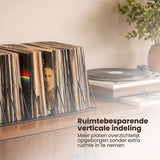 LP Opbergsysteem - Zwart - Elpee Opbergrek - Platenrek van Metaal - Opbergrek LP - Vinyl OpbergSysteem - 50 tot 60 Platen - Bordenstandaard - Boekenstandaard