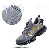 Veiligheidsschoenen Heren - Maat 41 - Stalen Neus & Anti-Perforatie Zool - Lichtgewicht & Ademend - Anti-Slip Werkschoenen met Draaisluiting - Grijs