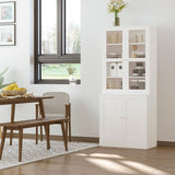 4goodz Boekenkast met open en dichte vakken 40x76x178 cm - Wit