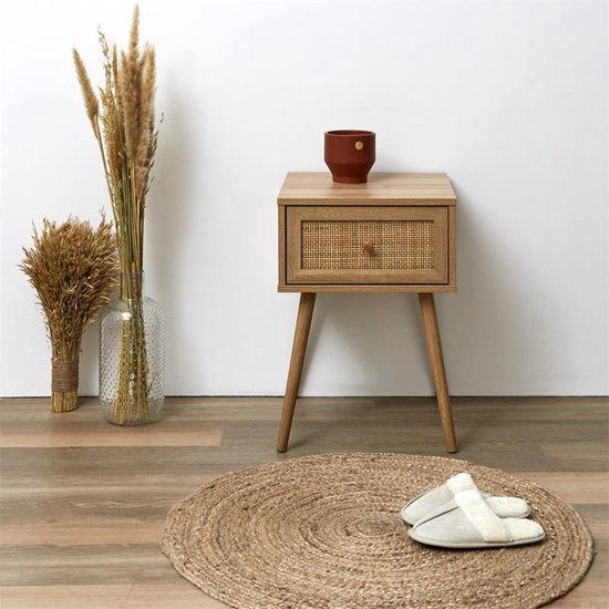 4goodz Nachtkastje Bali Bohemian met lade 39x39x55 cm - Bruin