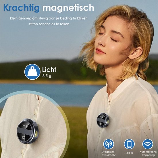 Draadloze Microfoon - 2 Stuks - Geschikt voor iPhone, Android en Camera - Plug & Play - Meter Bereik
