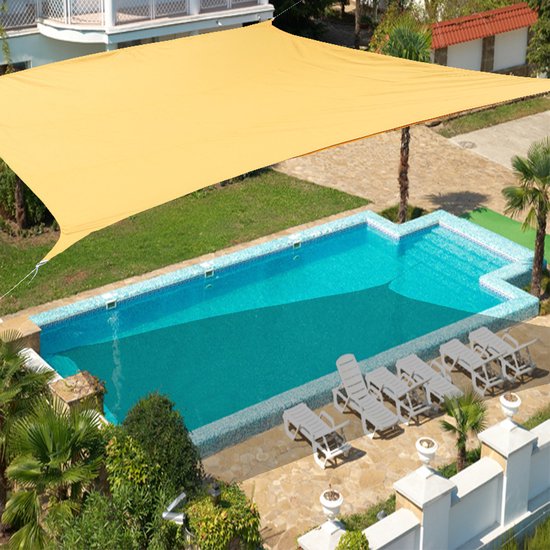 Schaduwdoek Waterafstotend – Vierkant 2x3m – UV-bescherming & Windbestendig – Ademend HDPE Zonnezeil – Tuin, Terras, Balkon, Zwembad – Beige