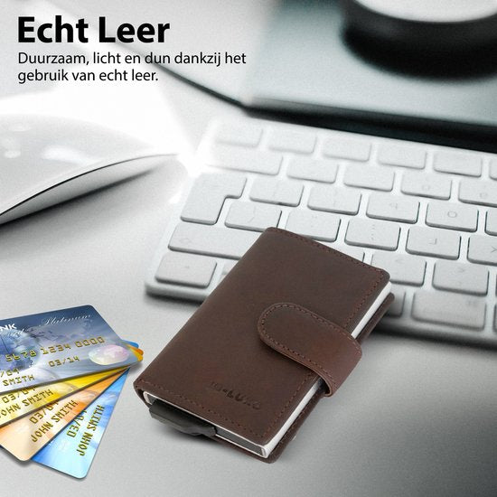 JB-Luxo Pasjeshouder - Uitschuifbaar - RFID Anti-Skim - Pasjes - en Aluminium