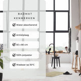 AKSA Home® Badmat 50x80 cm - Douchemat antislip - Badmat antislip - Badkamermat - Vloerkleed - Beige