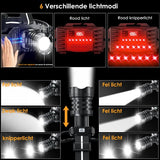 Hoofdlamp LED Oplaadbaar - Bewegingssensor & Rood Licht - 3600 Lumen - 6 lichtstanden- IPX6 Waterdicht - Voor Camping, Werk & Noodpakket