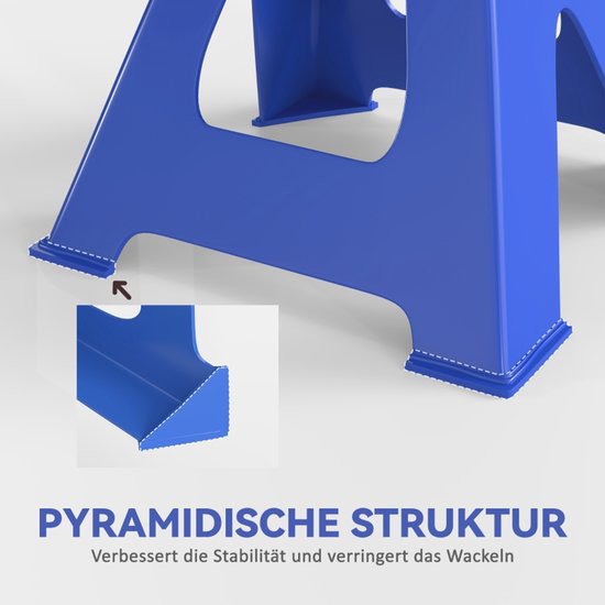 set 2 stuks Assteunen hoogteverstelbaar - autobok 3000 kg - 3 ton - Blauw